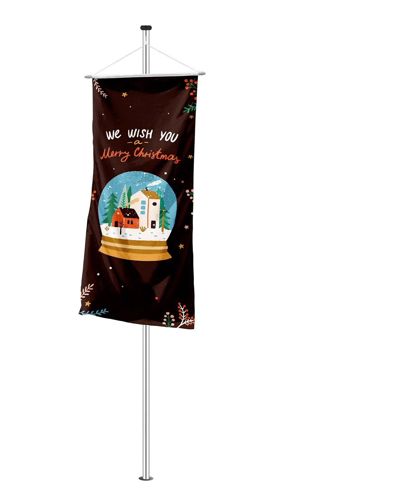 Bannerfahne Weihnachtsmotiv Schneekugel