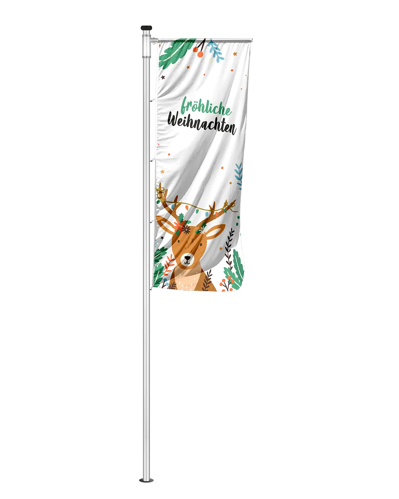 Auslegerfahne Weihnachtsmotiv Reh